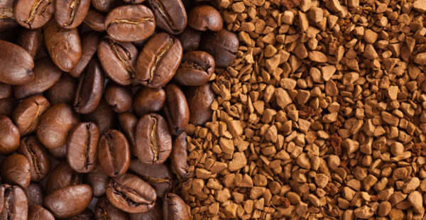 freeze dried coffee and coffee beans