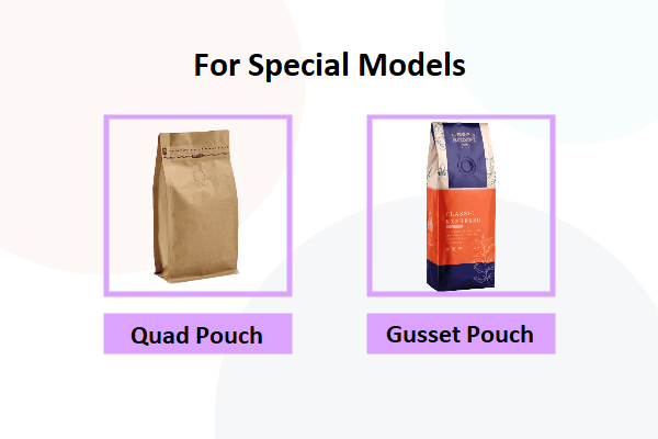 Bag types for special rotary bag packing machine models