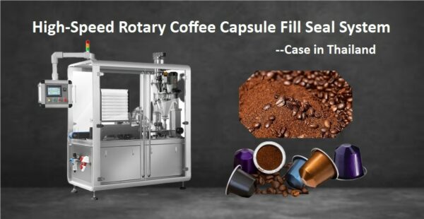 High-speed rotary coffee capsule fill seal machine system
